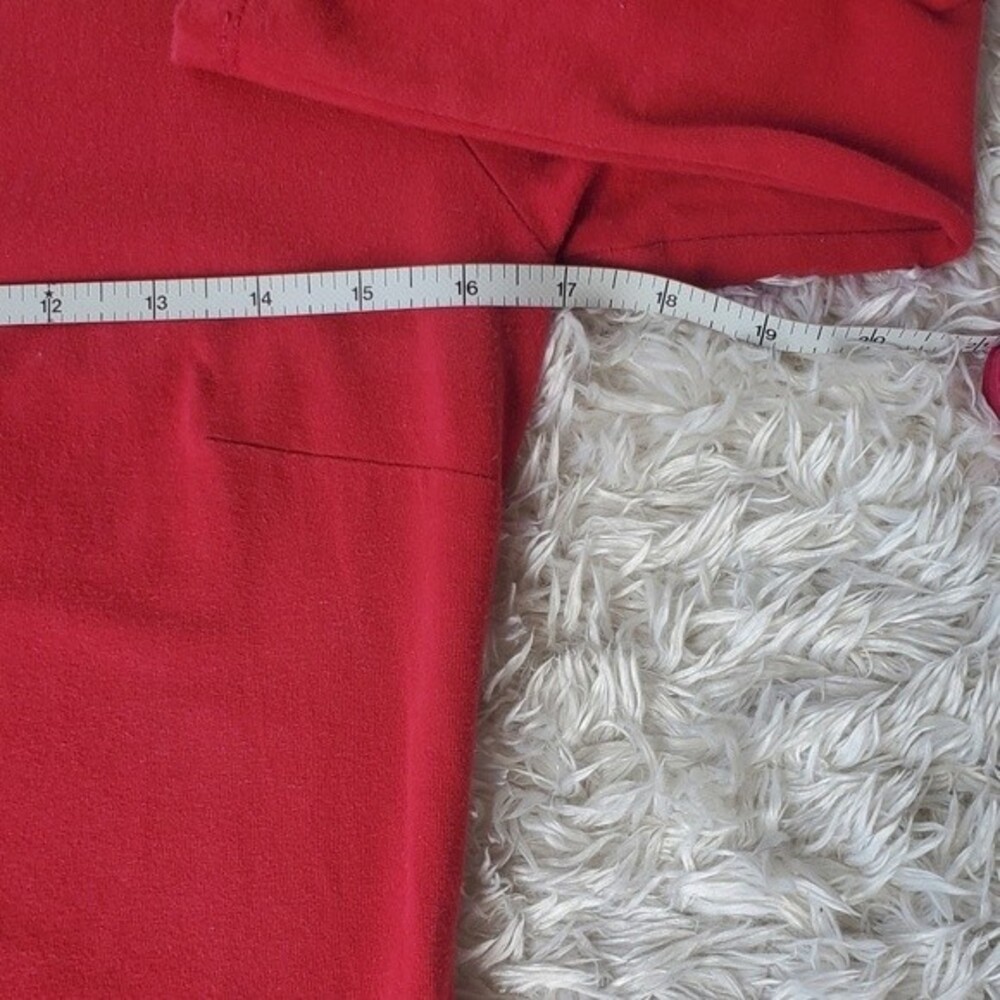 Old Navy 3/4 Sleeve Stretchy Midi Womens Red Petite Dressy Casual Dress sz SP - Picture 10 of 11